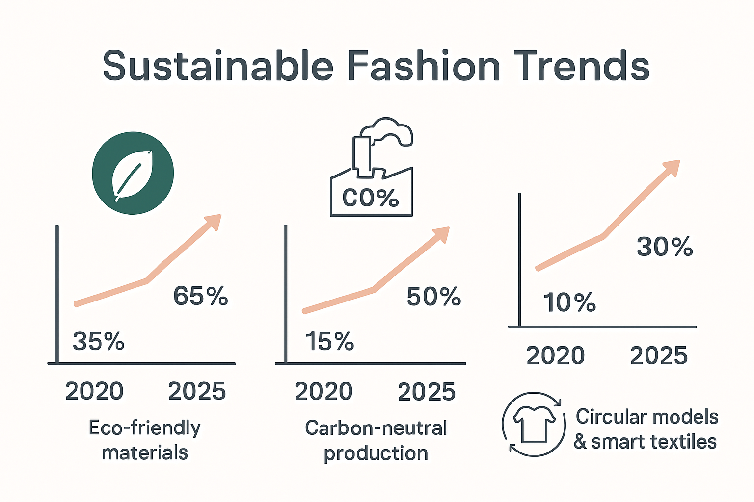 Infographic showing sustainable fashion growth from 2020 to 2025