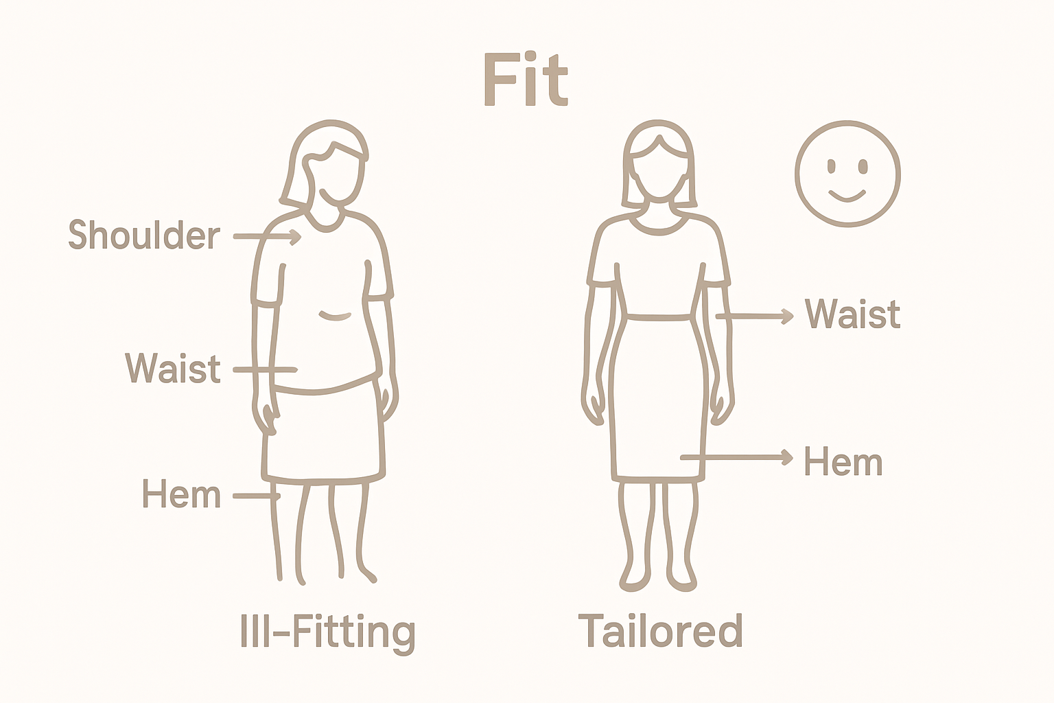 Comparison of ill-fitting versus tailored clothing for women