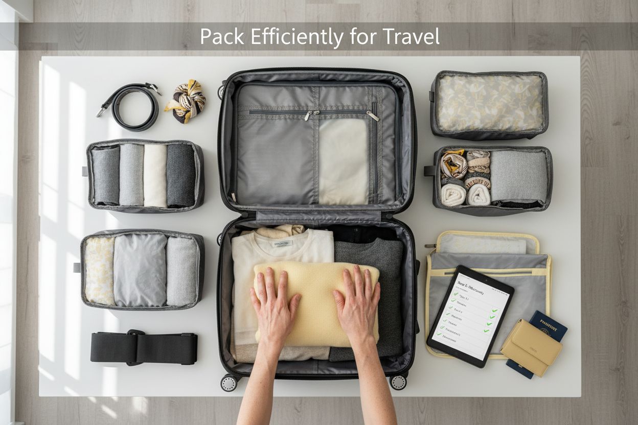 efficient packing travel wardrobe