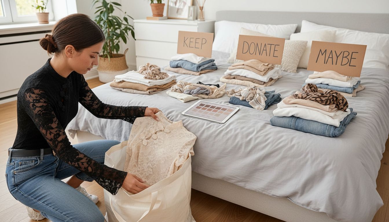 closet sorting minimalism