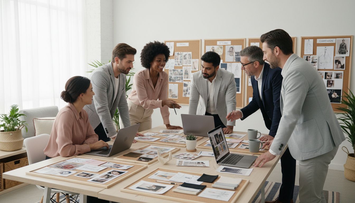 team discussing mood boards