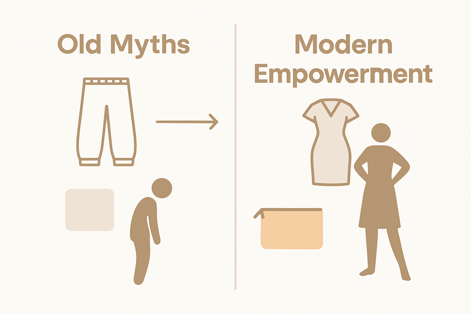 Infographic comparing plus size fashion myths with empowering strategies.