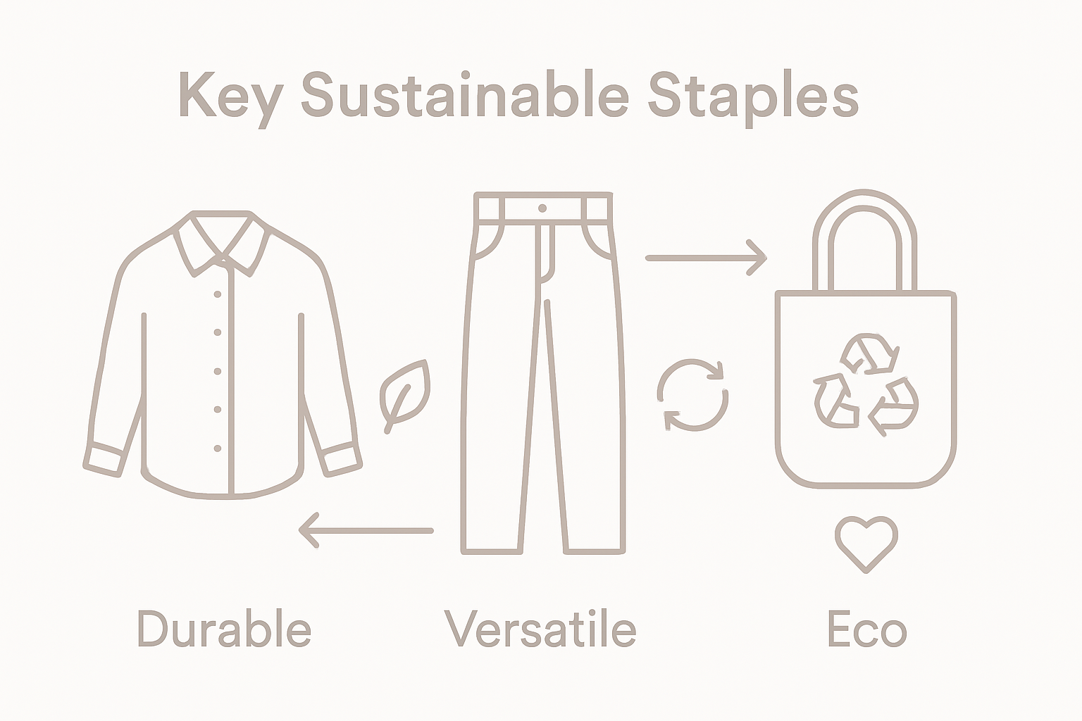 Infographic of key sustainable wardrobe staples