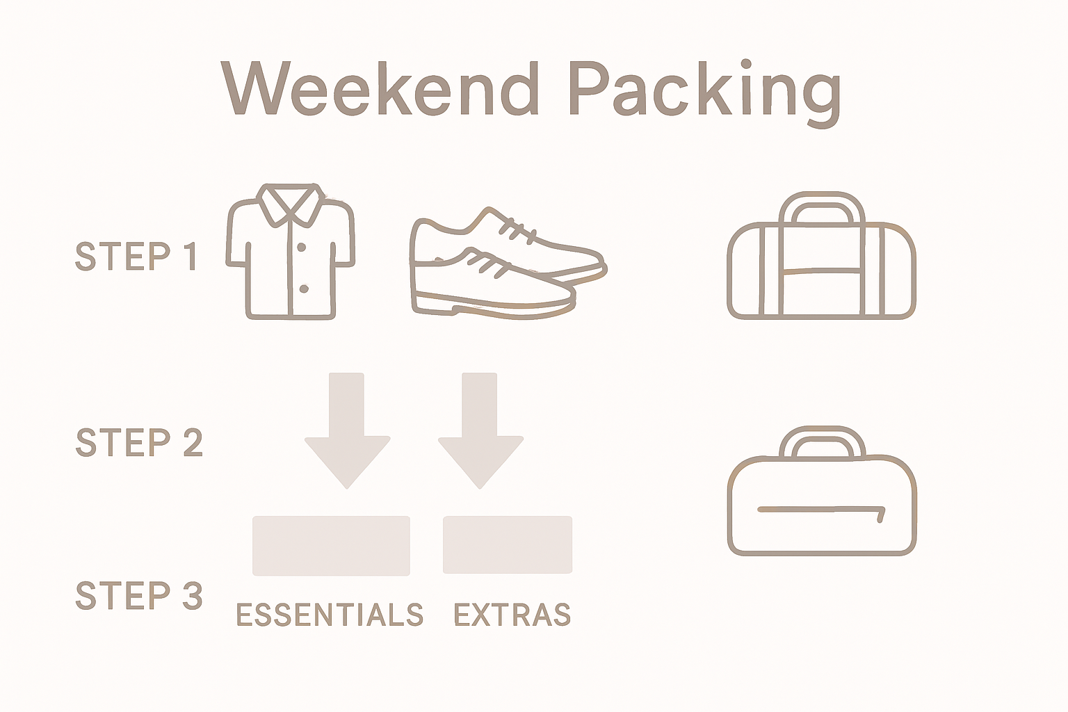 Infographic showing efficient packing steps