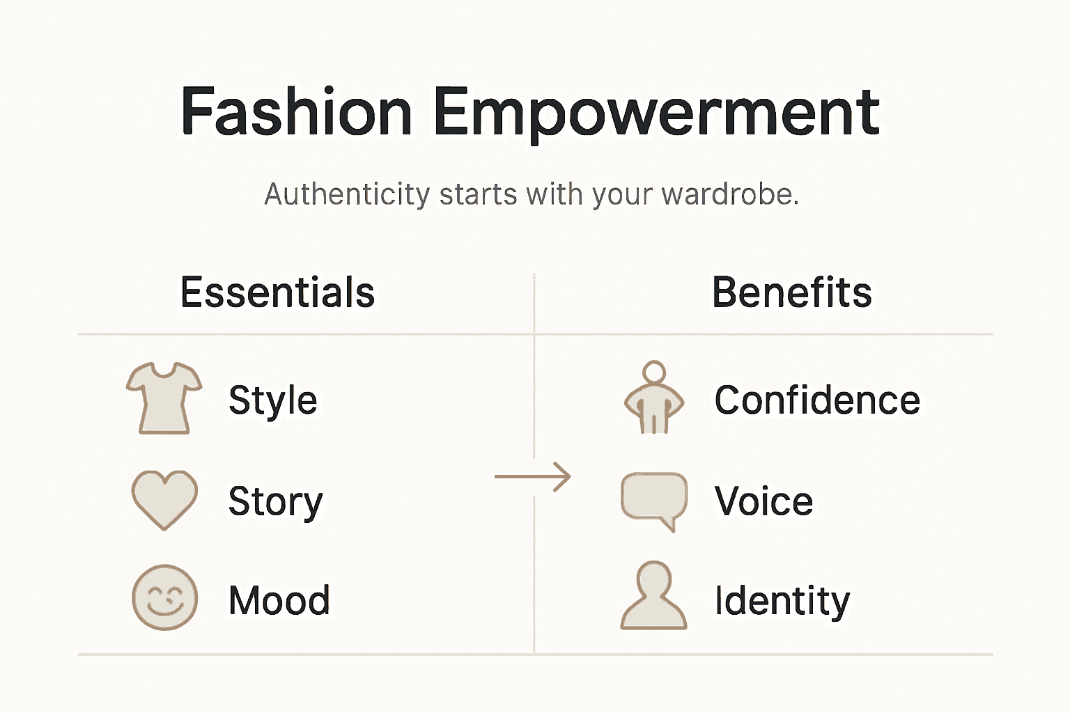 Infographic of fashion empowerment and benefits