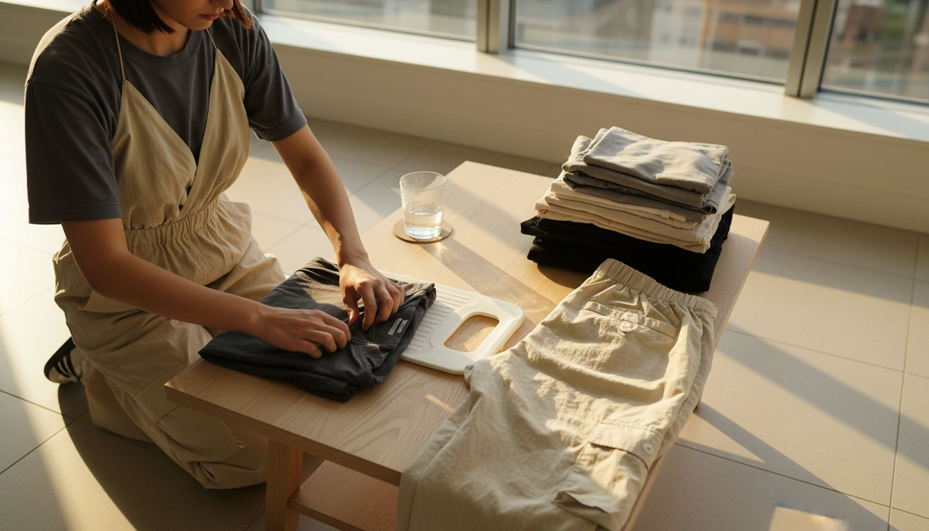 Tight t-shirt folding demonstration