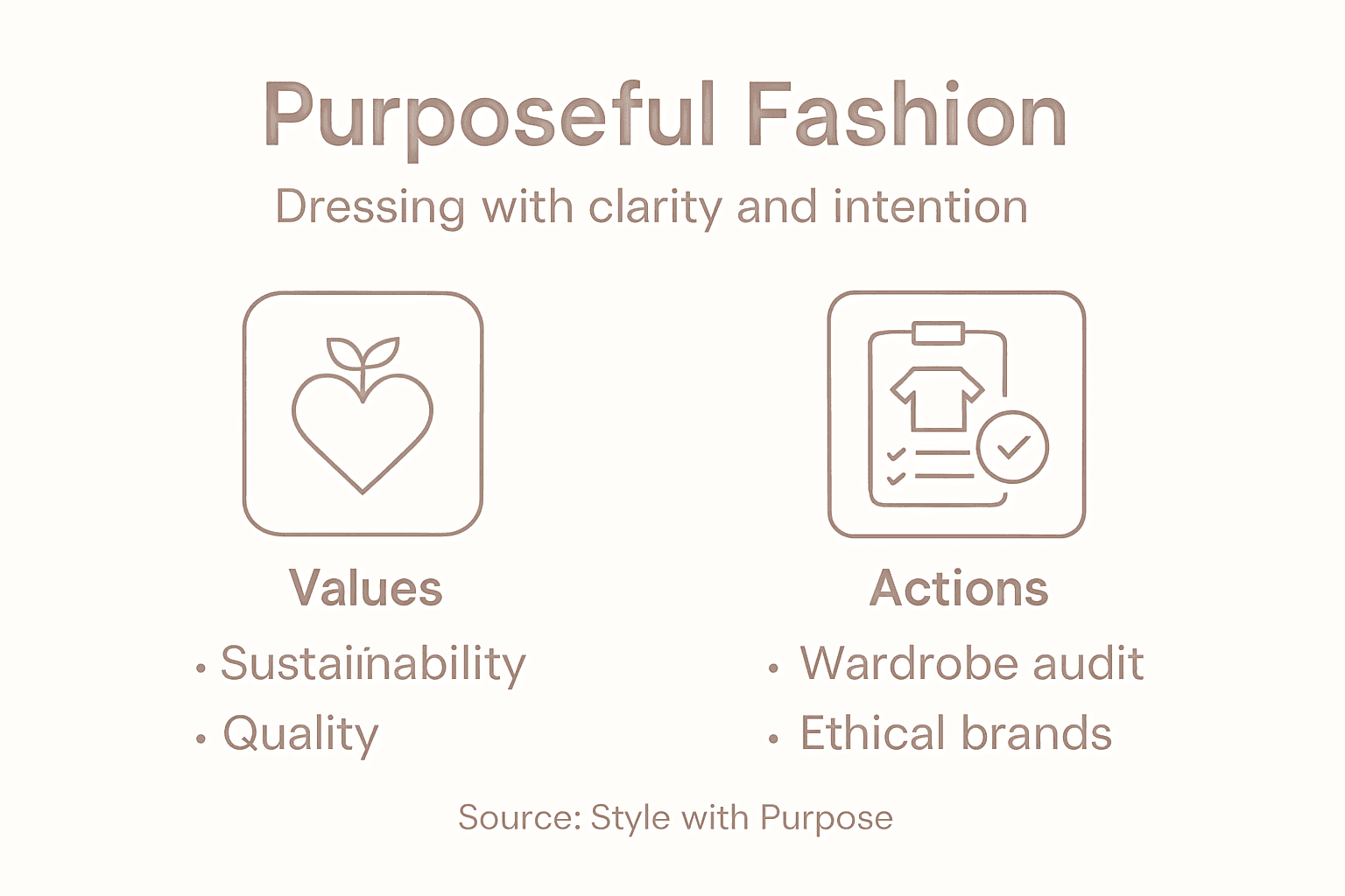 Infographic showing key points of purposeful fashion