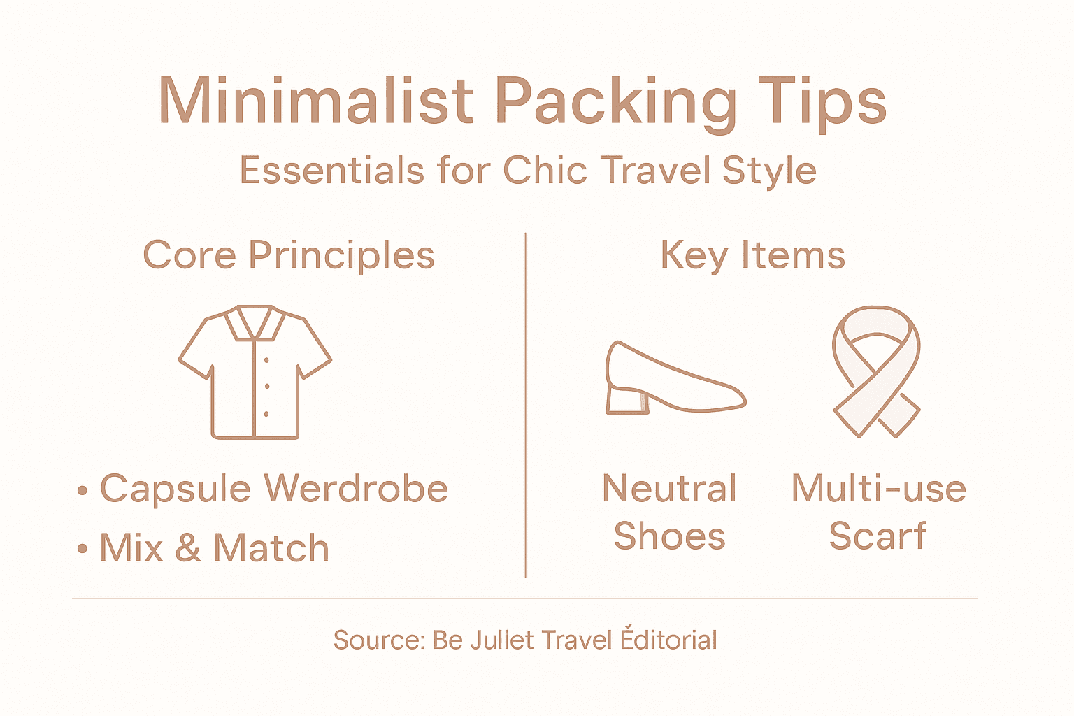 Infographic on chic minimalist packing essentials