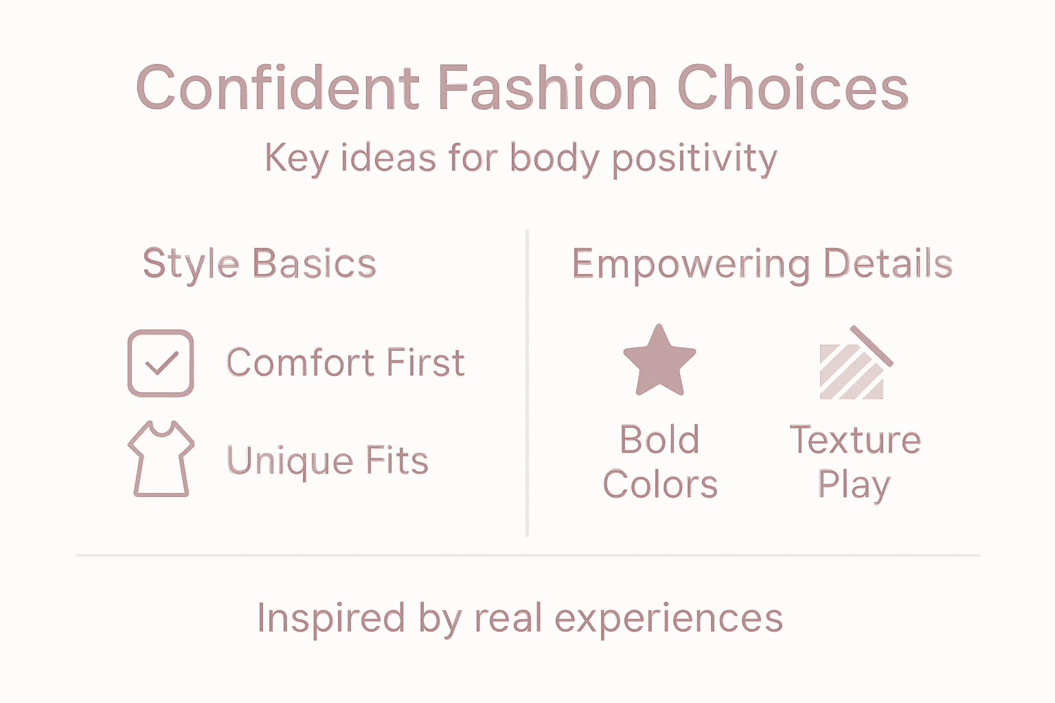 Infographic confident fashion and body positivity