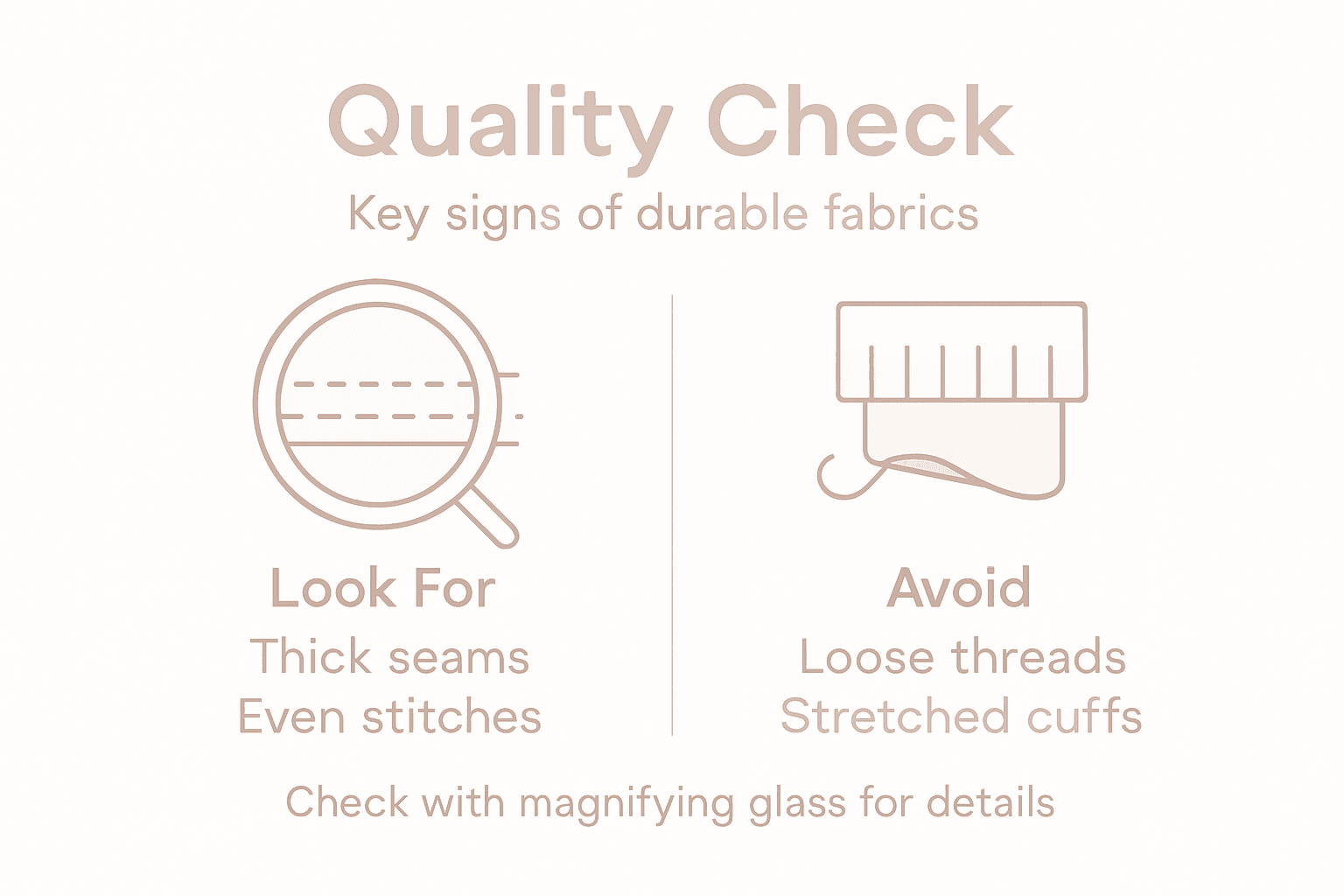 Infographic of thrift fabric quality tips
