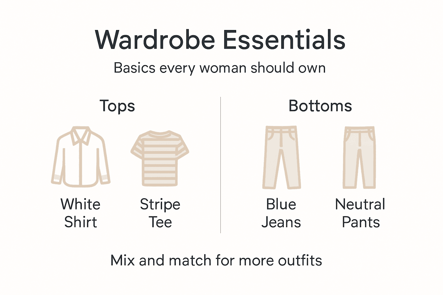 Infographic with main wardrobe essentials