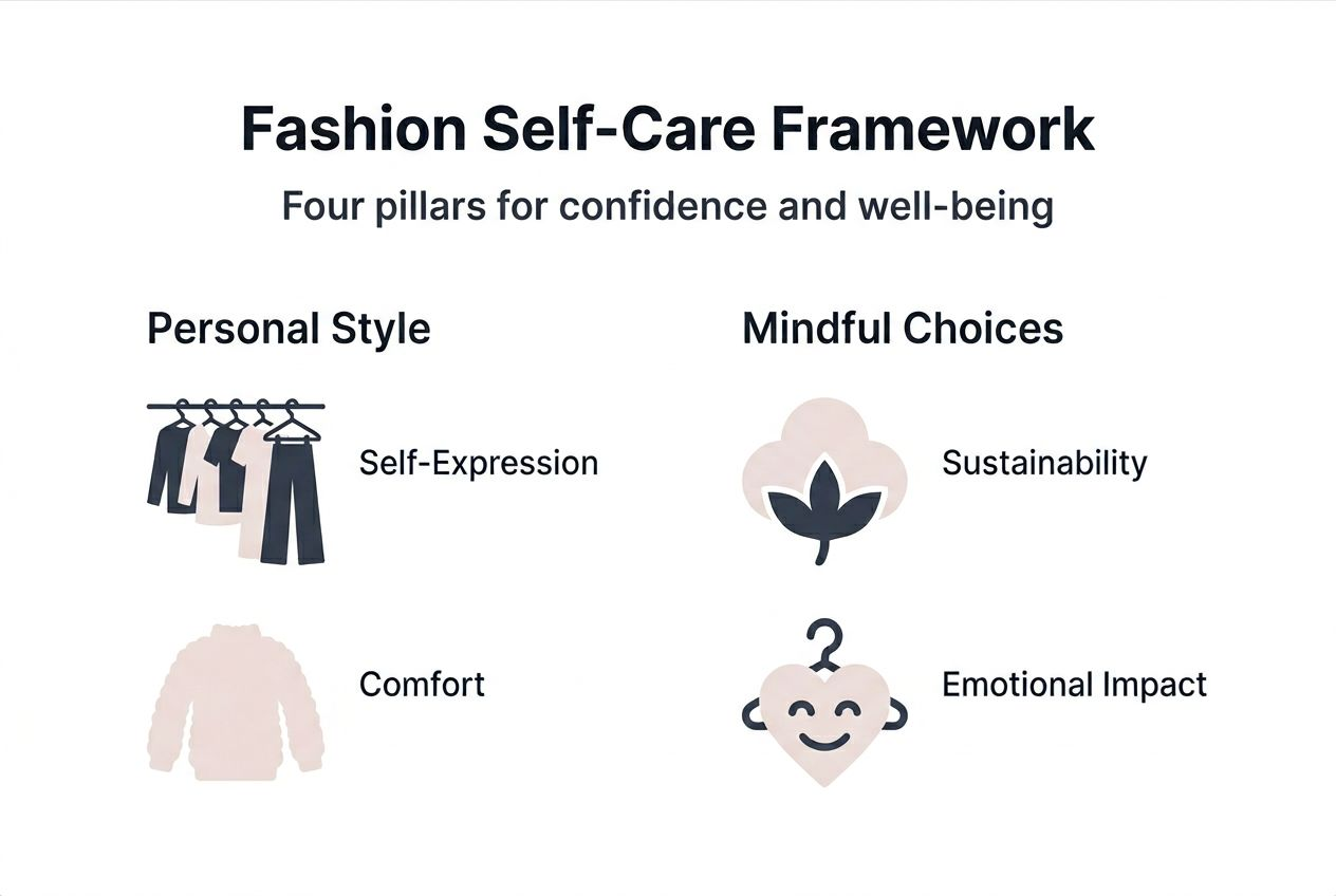 Infographic showing four pillars of fashion self-care