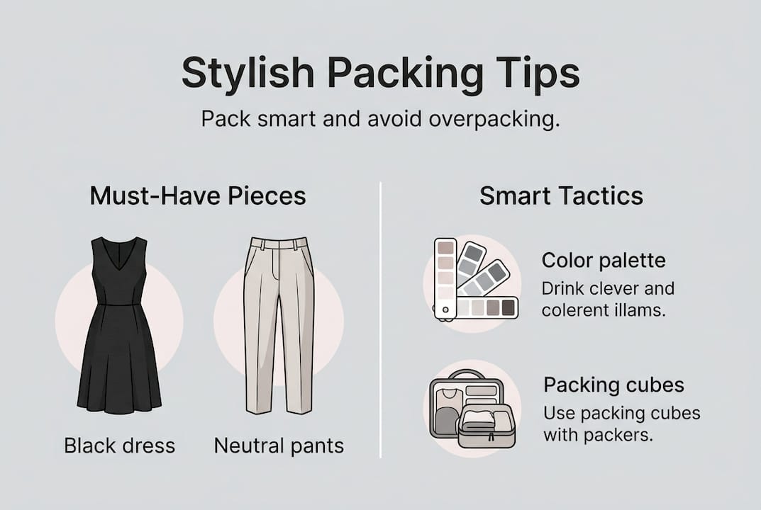 Infographic with packing tips and smart tactics