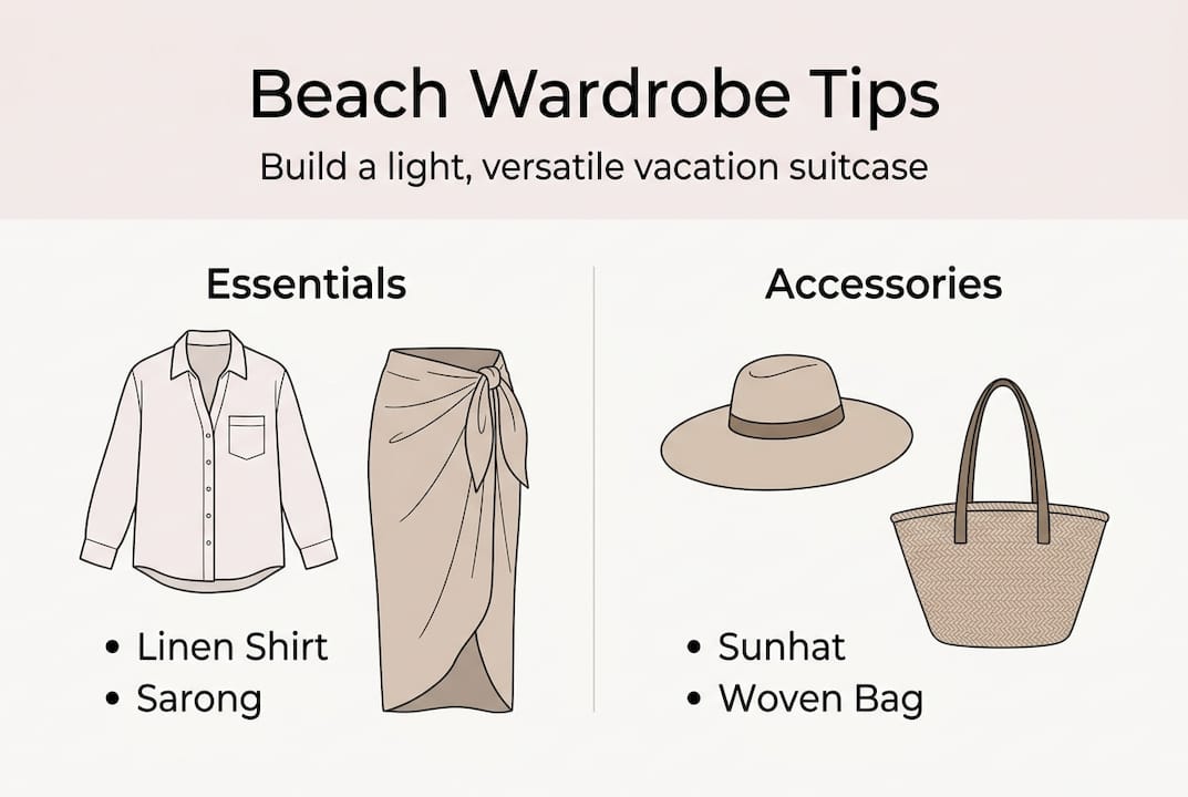 Infographic beach wardrobe packing tips