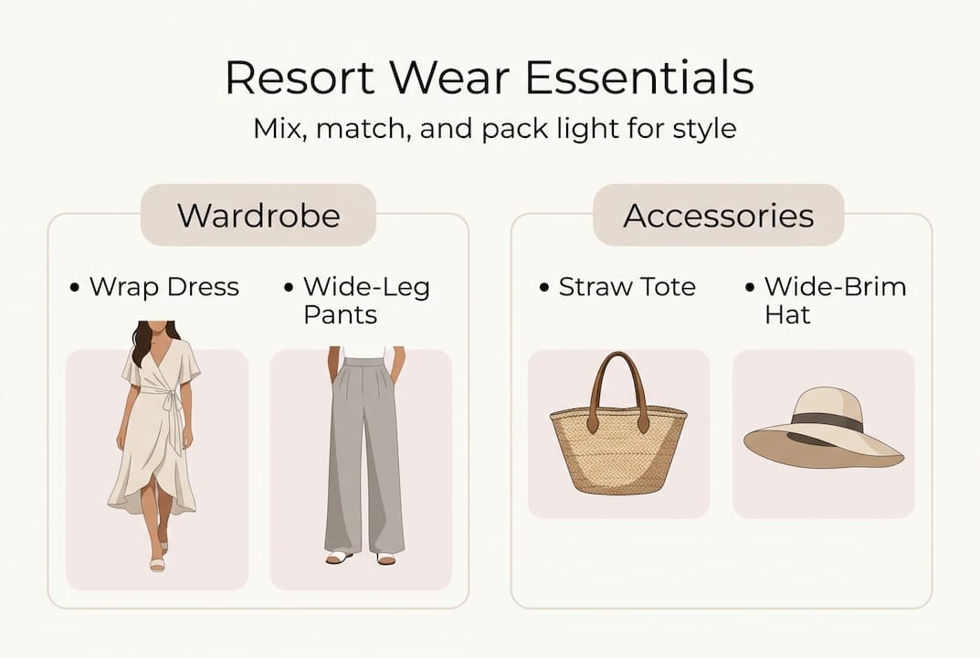 Infographic of key resort wear essentials