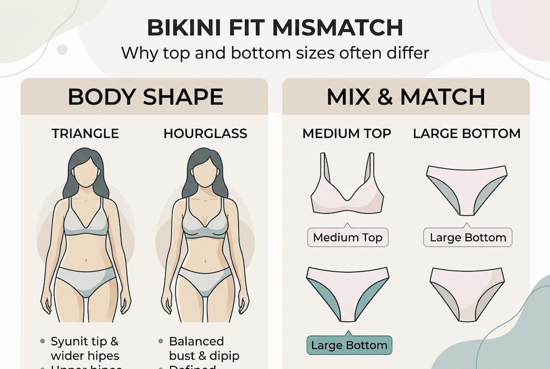 Infographic on bikini fit mismatch and mix & match