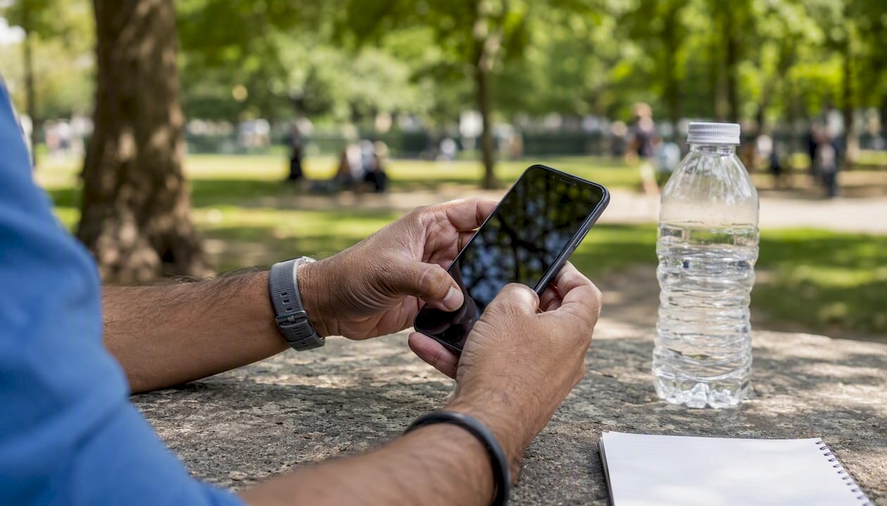 Hands photographing device condition outdoors