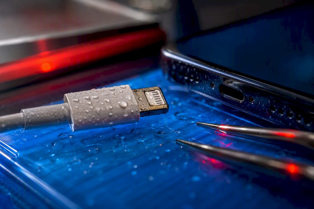 Moisture near an anonymous charging connector
