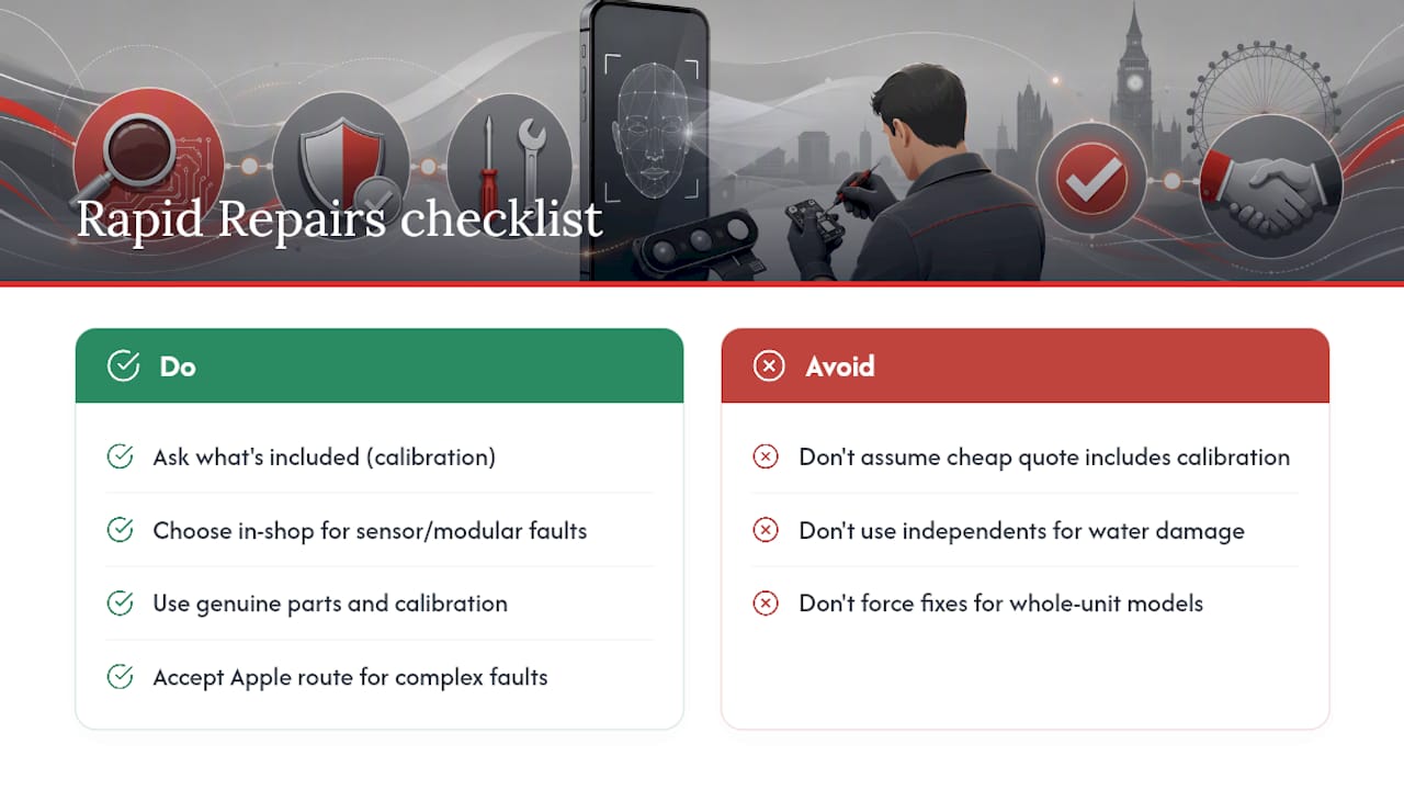 Our take on Face ID repairs at Rapid Repairs — overview diagram