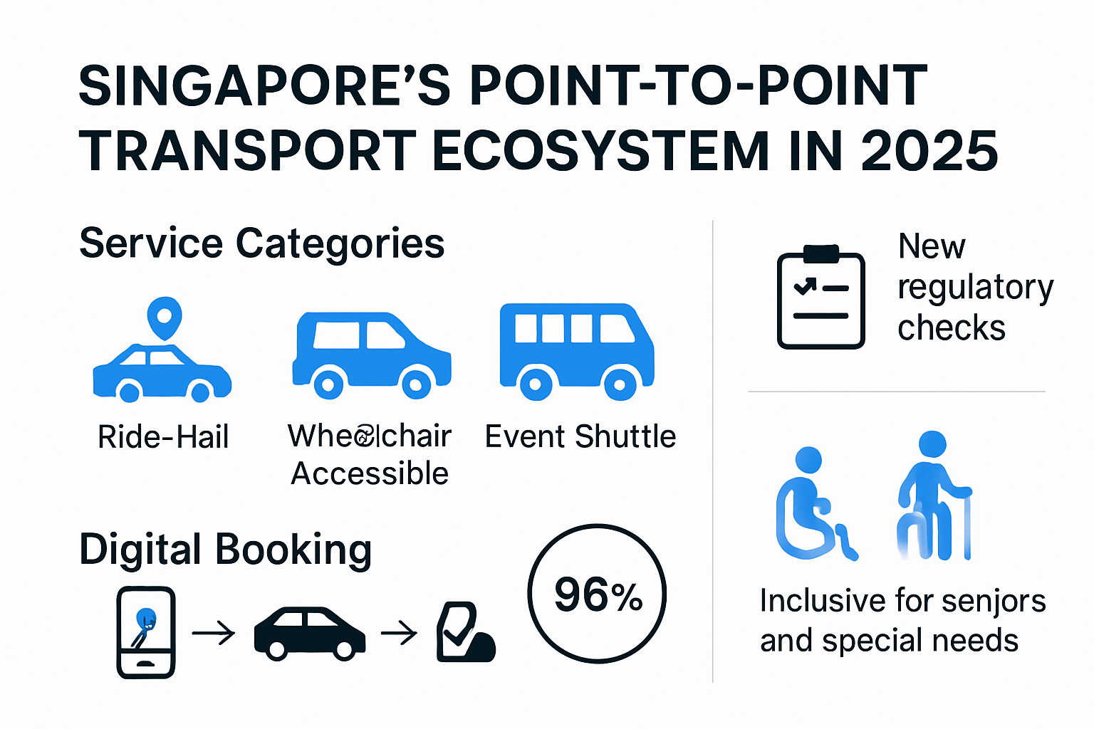 Singapore point to point transport options and booking infographic