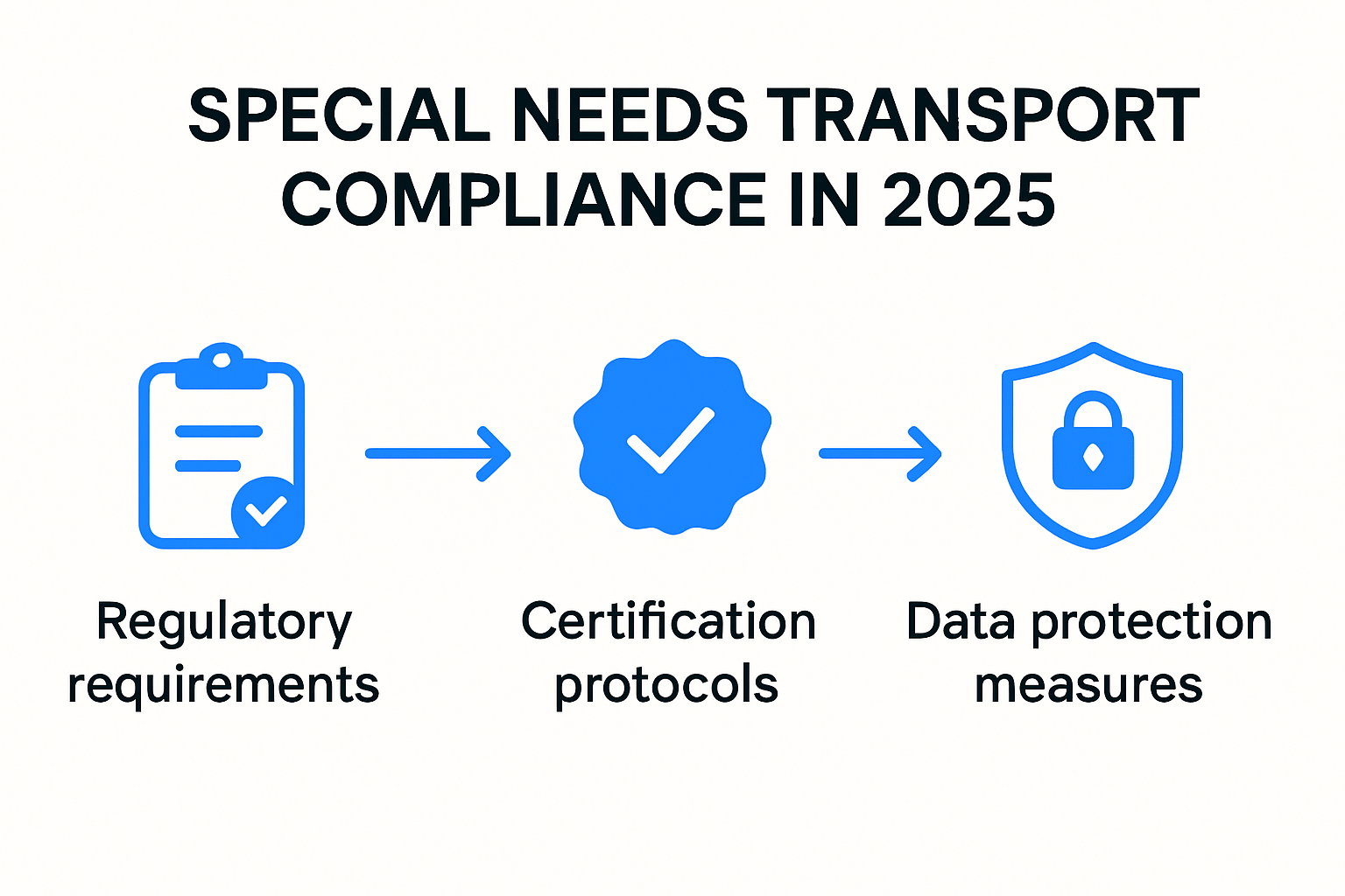 Infographic showing transport compliance and safety standards for special needs