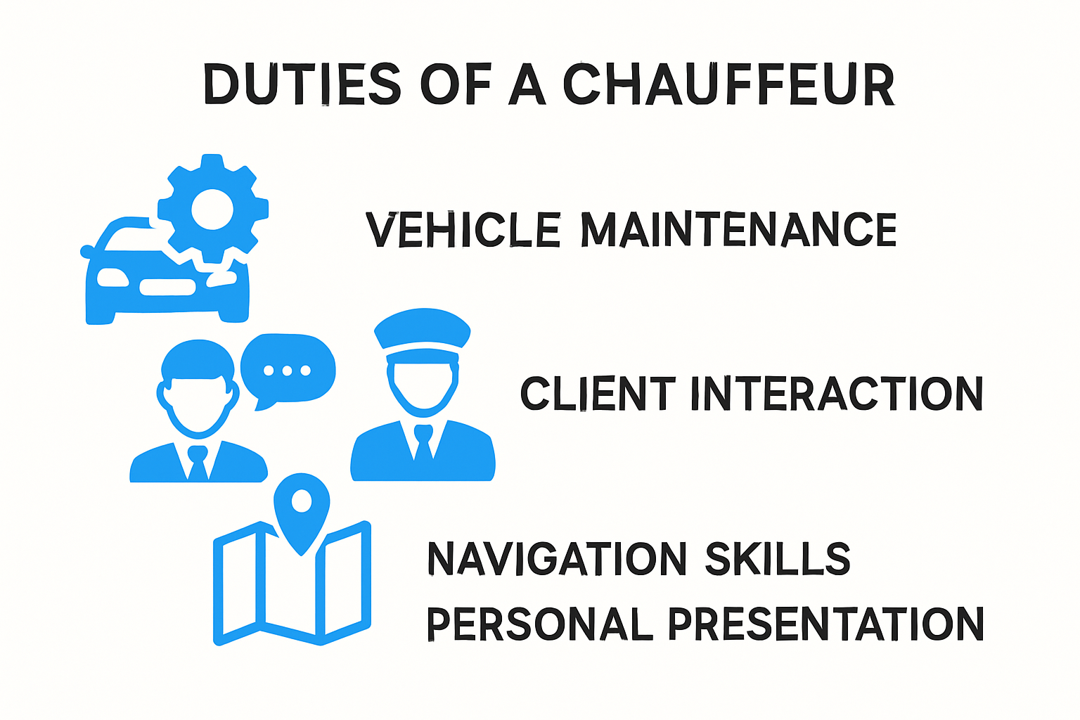 Chauffeur responsibilities explained visually