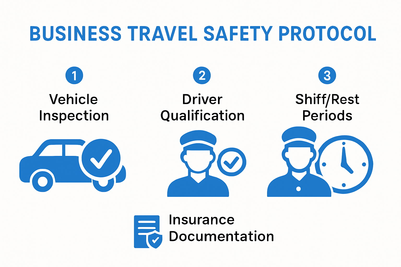Business travel transportation safety checklist infographic
