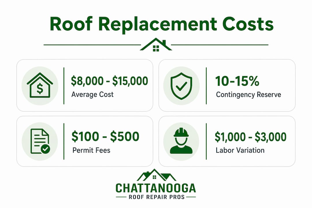 Infographic showing roof replacement cost breakdown