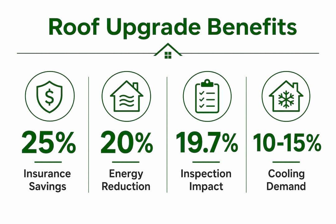 Infographic highlighting key roofing upgrade benefits