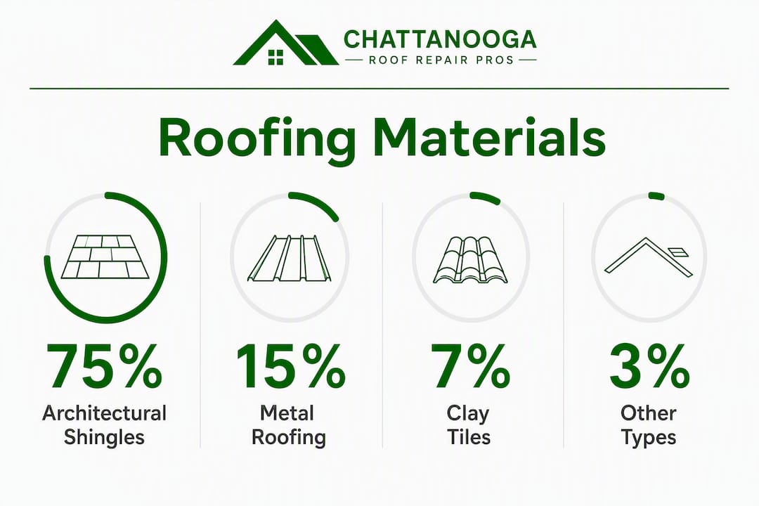 Infographic comparing common roofing materials