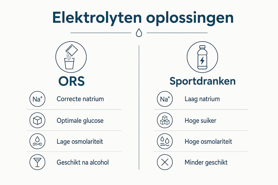 Infographic: welke elektrolytoplossingen helpen je het beste herstellen na een avondje drinken?