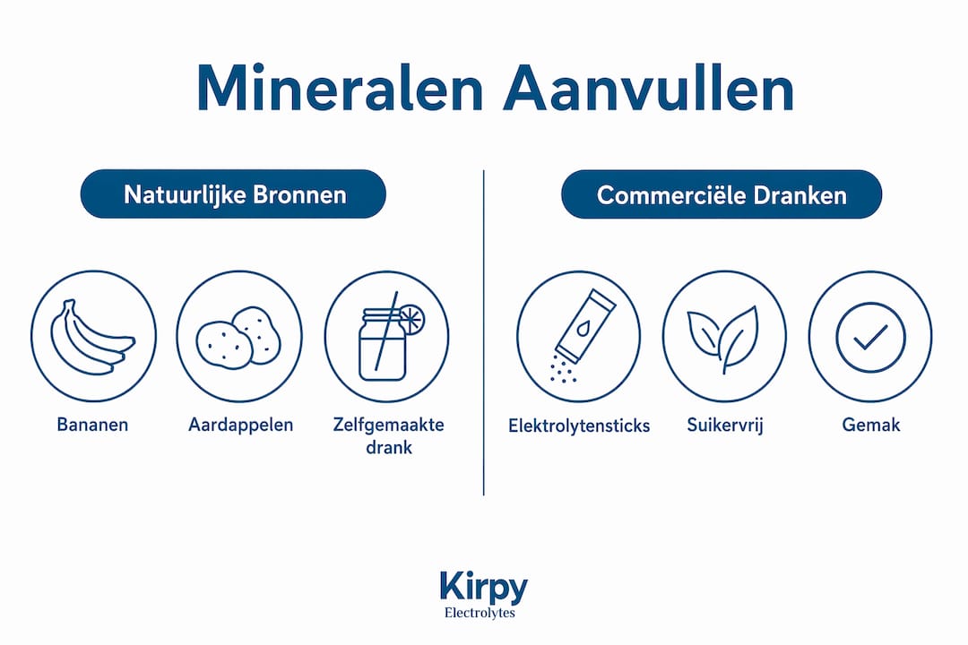 Infographic: natuurlijke mineralen tegenover populaire fris- en sportdranken