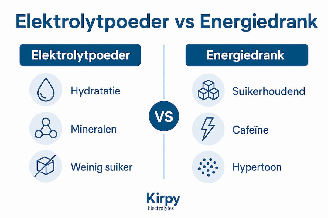 Infographic: een overzicht van de verschillen tussen elektrolytpoeder en sportdrank