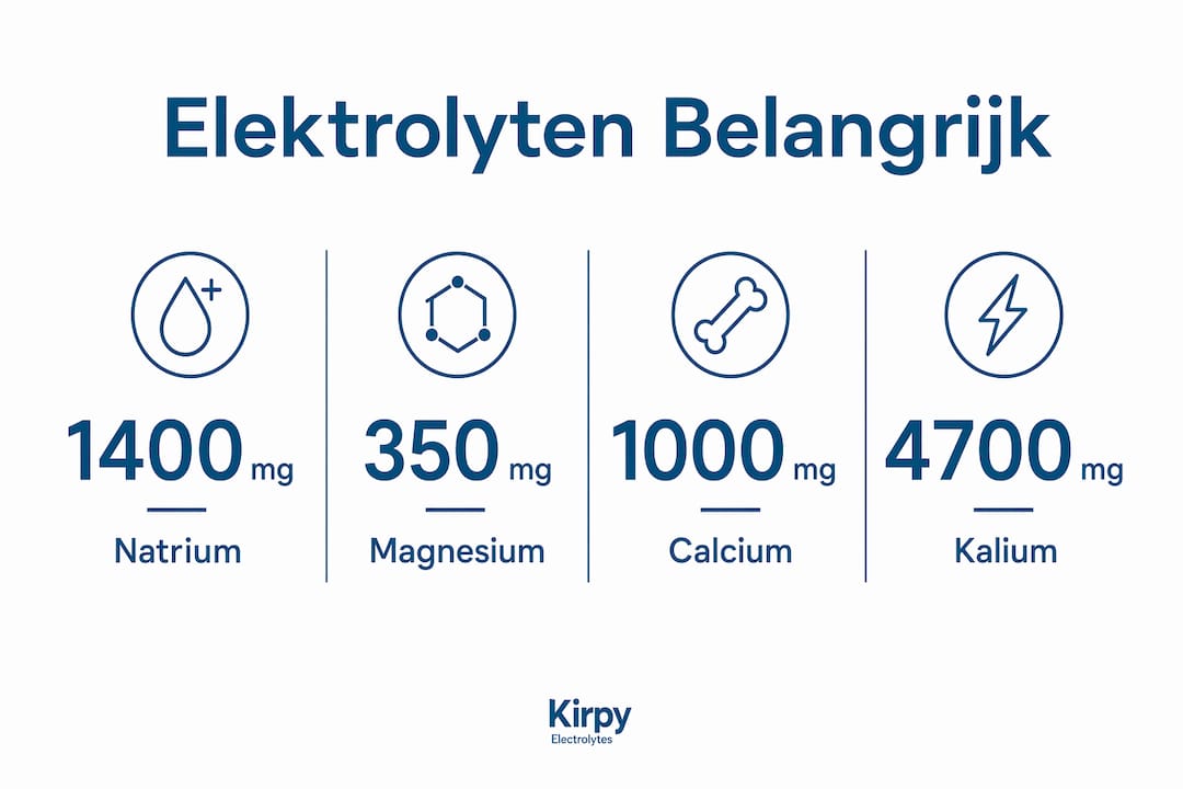 Overzichtelijke infographic met belangrijke elektrolyten en hun rol tijdens de zwangerschap