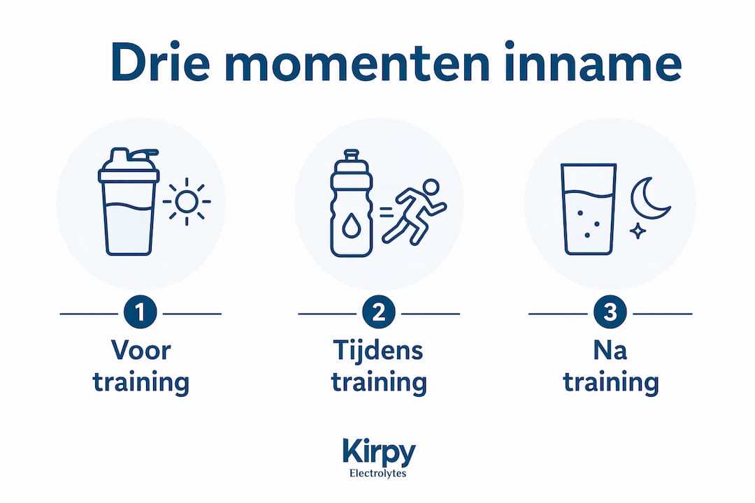 Infographic: drie momenten waarop het slim is om elektrolyten in te nemen