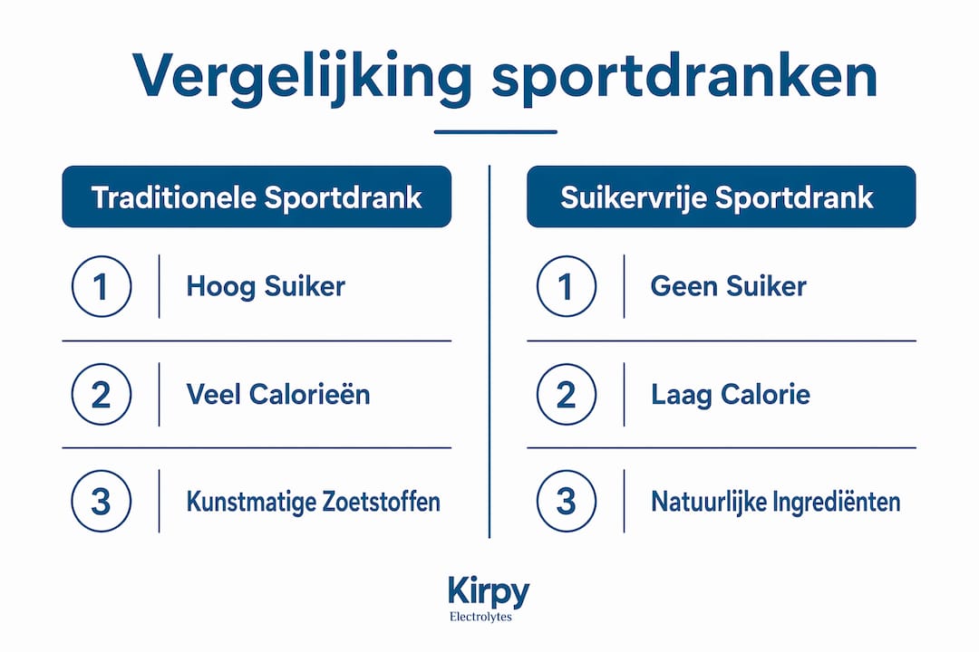 Infographic: Suikervrije sportdrank versus de gewone variant