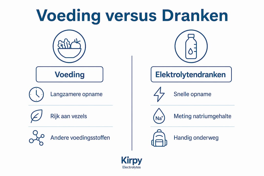 Infographic: Voedingsmiddelen versus sportdranken – een vergelijking