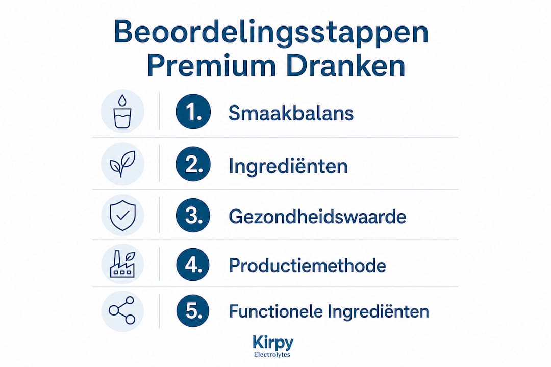 Overzicht: vijf stappen om premium dranken te beoordelen