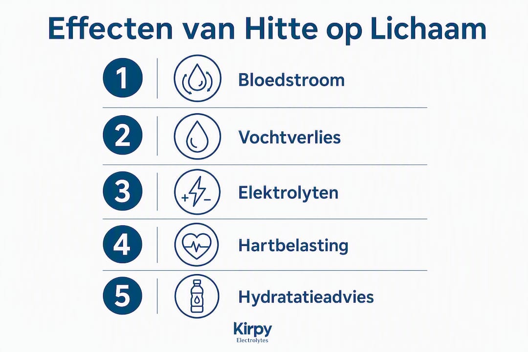 Infographic: 5 stappen waarin hitte invloed heeft op je lichaam
