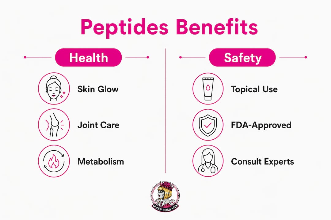 Infographic showing peptides benefits and safety