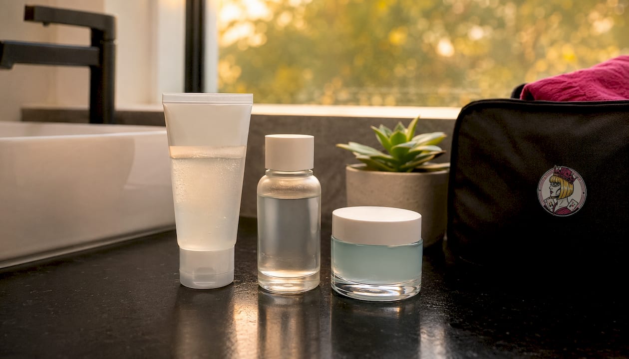 K-Beauty products for oily skin on shelf
