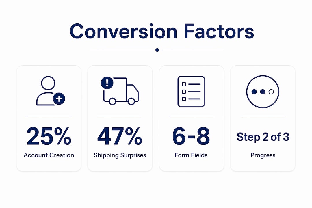 Infographic highlighting key checkout conversion factors