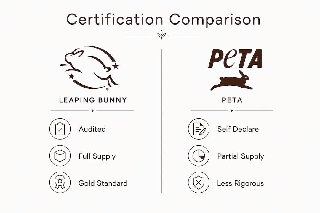 Infographic comparing cruelty-free certifications