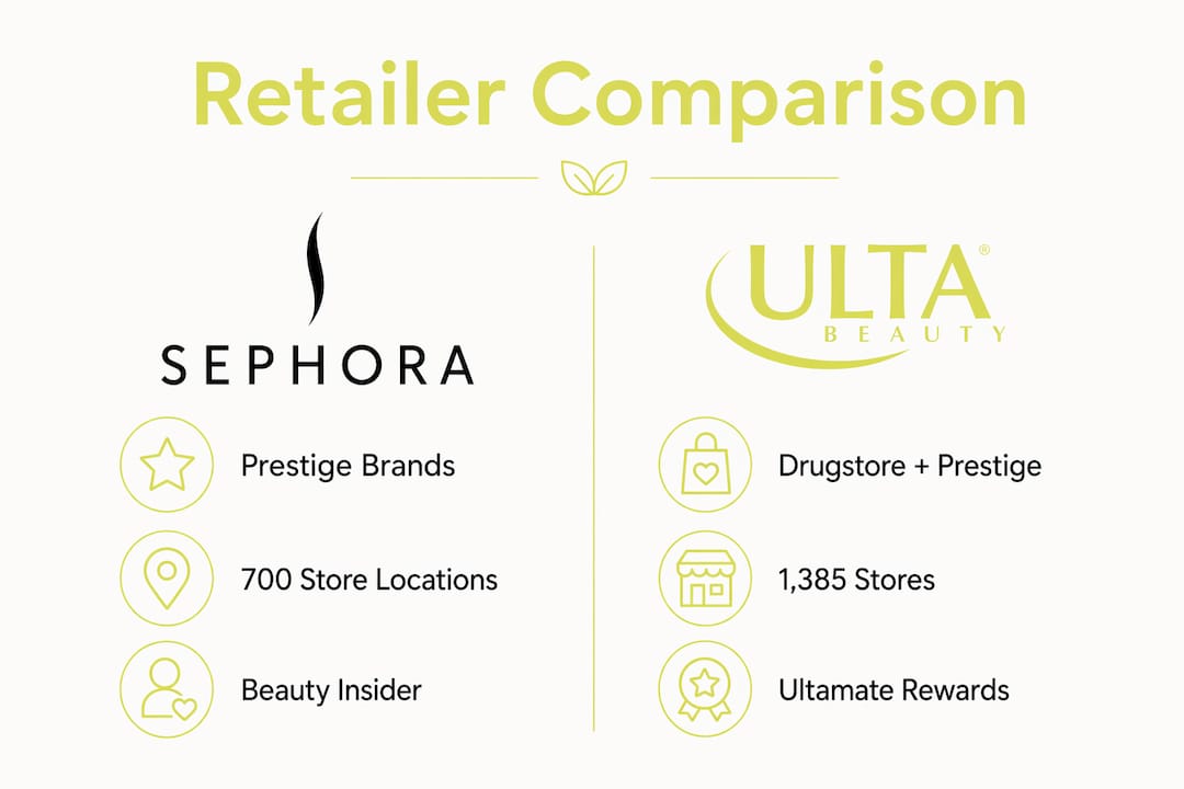 Infographic comparing Sephora and Ulta features