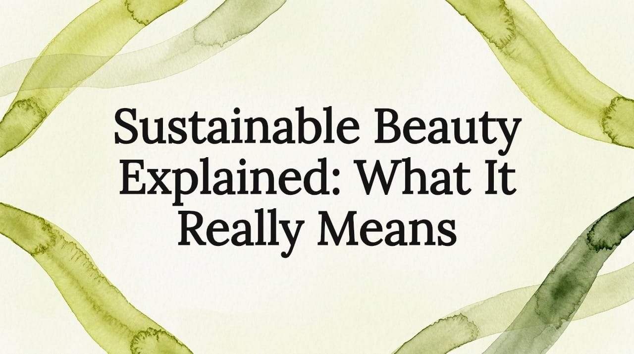 Decorative watercolor frame for sustainable beauty title