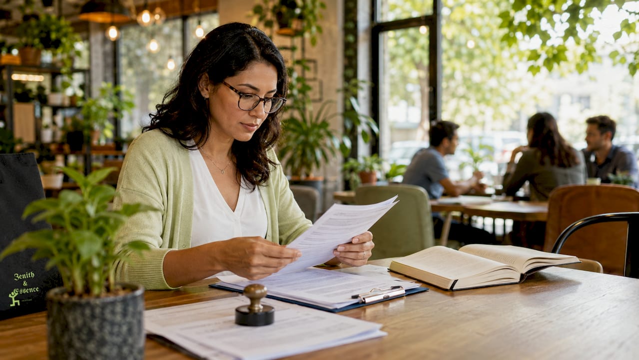 Auditor reviewing organic certification documents