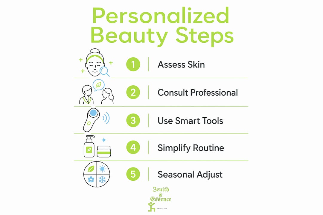 Infographic showing personalized beauty steps overview
