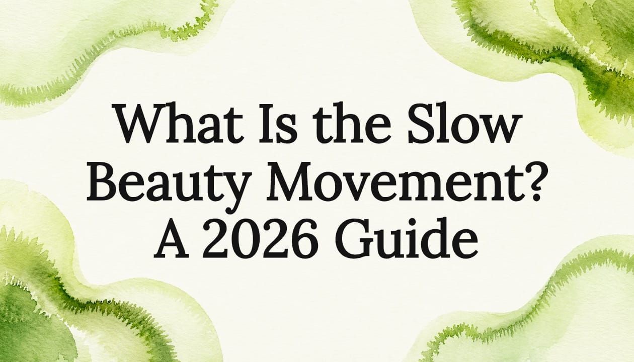 Decorative slow beauty movement title card illustration