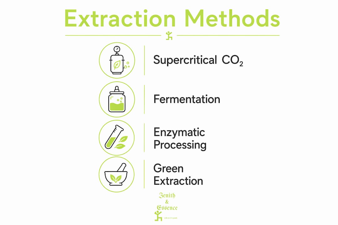 Infographic showing extraction methods for upcycled ingredients