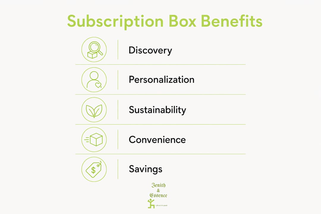 Infographic highlighting key benefits of subscription beauty boxes